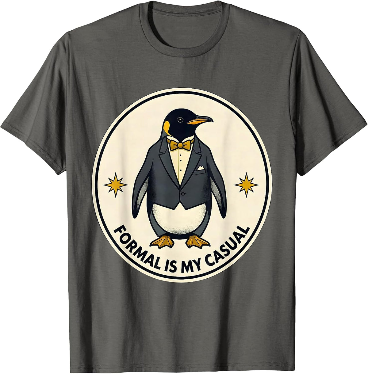 Formal Is My Casual Tuxedo Humor Design T-Shirt - Asphalt Grey