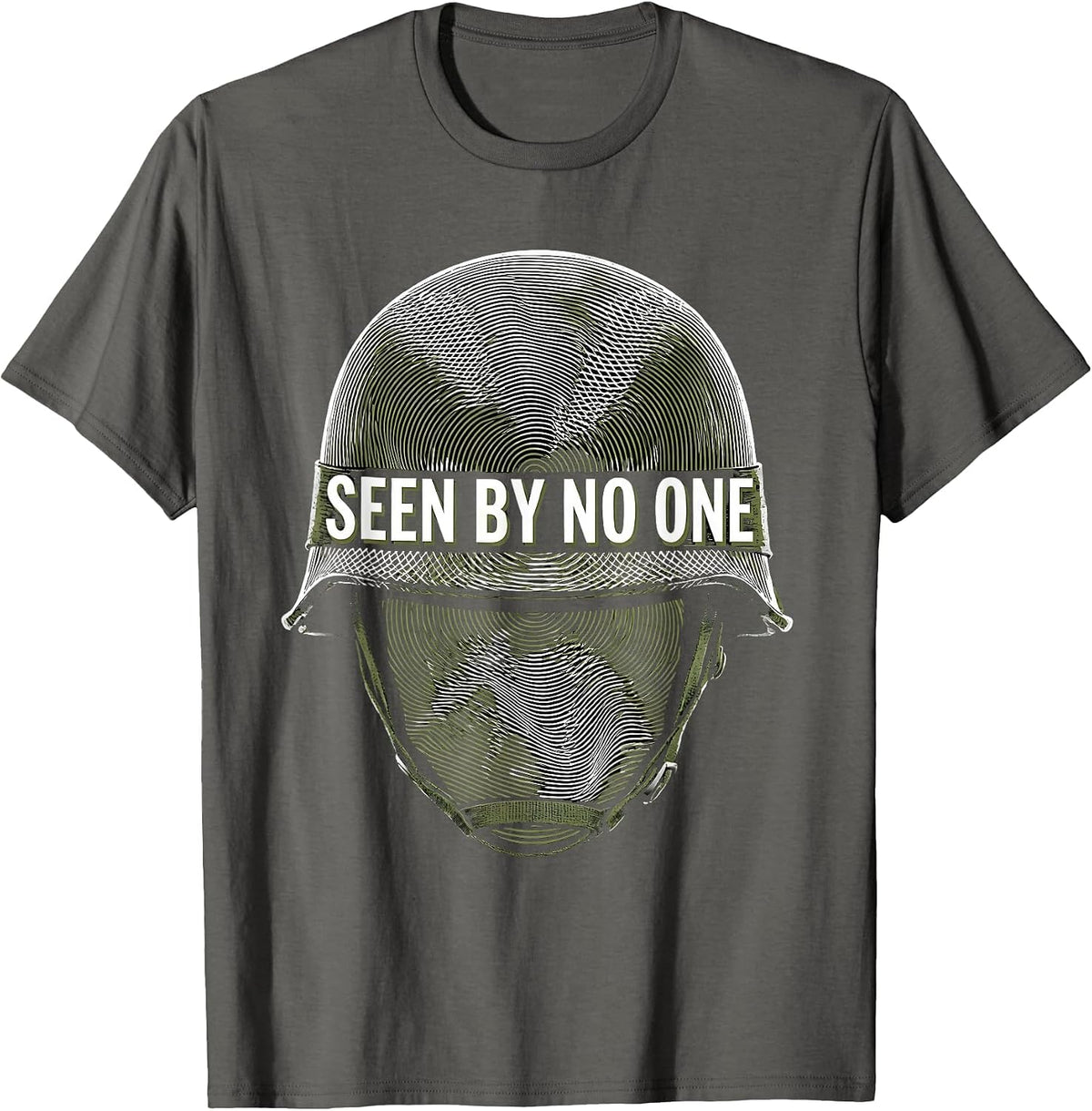Seen By No One Camouflage Stealth Design T-Shirt - Asphalt Grey
