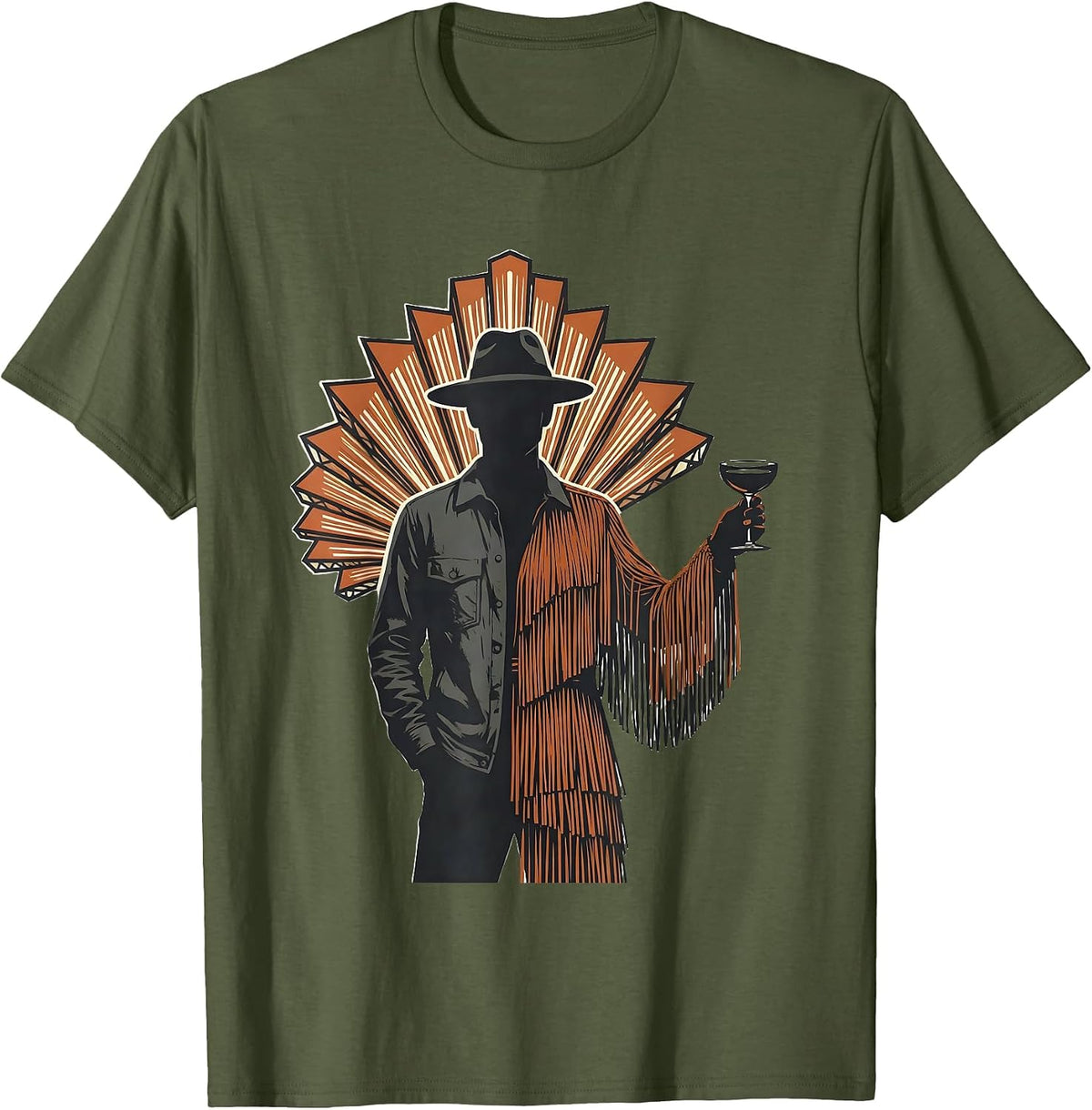 Flapper Guest 1920s Party Vintage Glamour T-Shirt - Olive Green