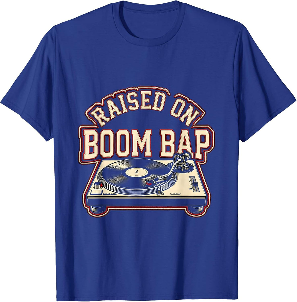 Raised On Boom Bap Vintage Hip Hop Retro Rap Music Fan T-Shirt - Royal Blue