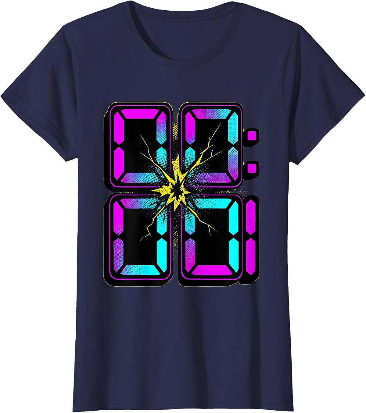 Women's Y2K Millennium Countdown Clock One Second T-Shirt - Navy Blue