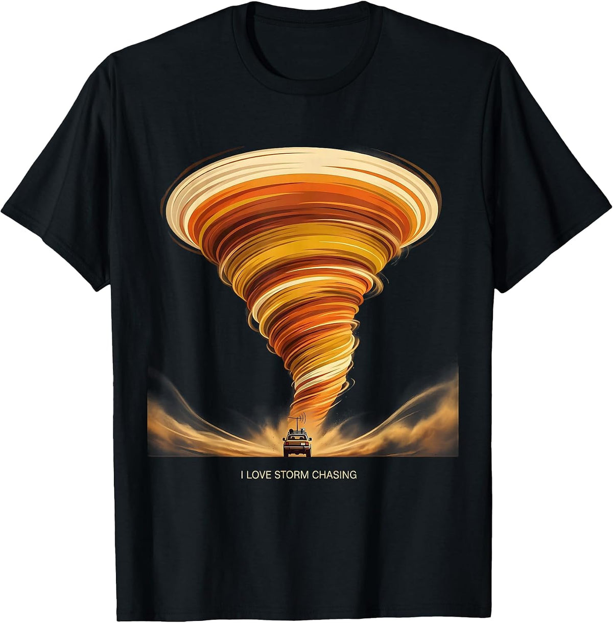 Men's I Love Storm Chasing Retro 70s Meteorology Gift for Storm T-Shirt - Black