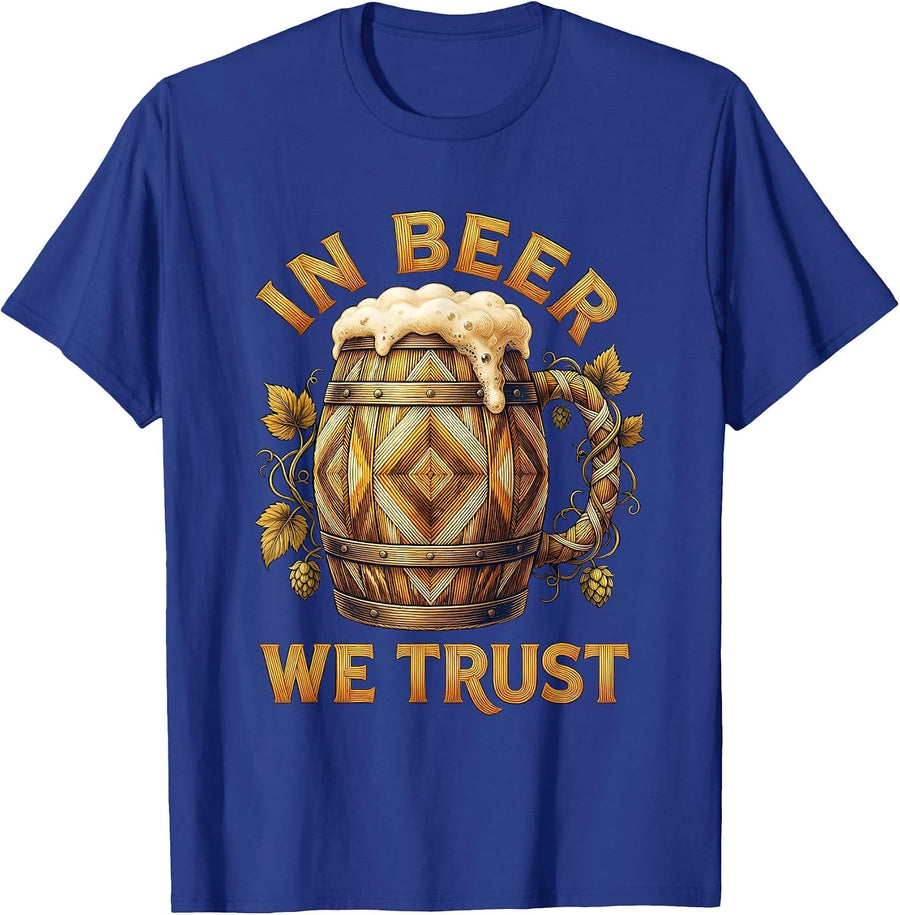 In Beer We Trust Funny Beer Lover Design T-Shirt - Royal Blue