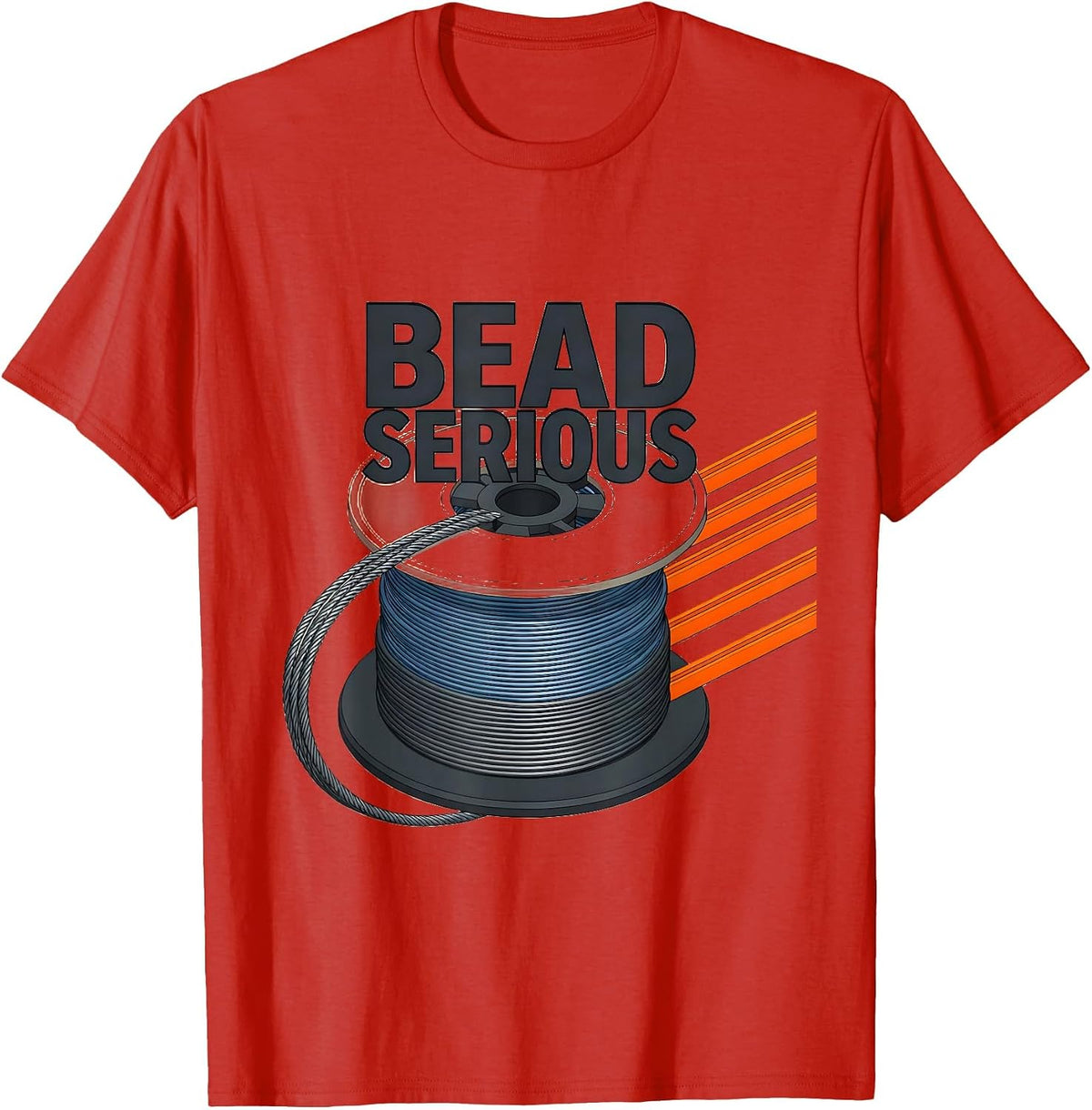 Men's Bead Serious Funny Welder Metal Worker Trade Humor T-Shirt - Red