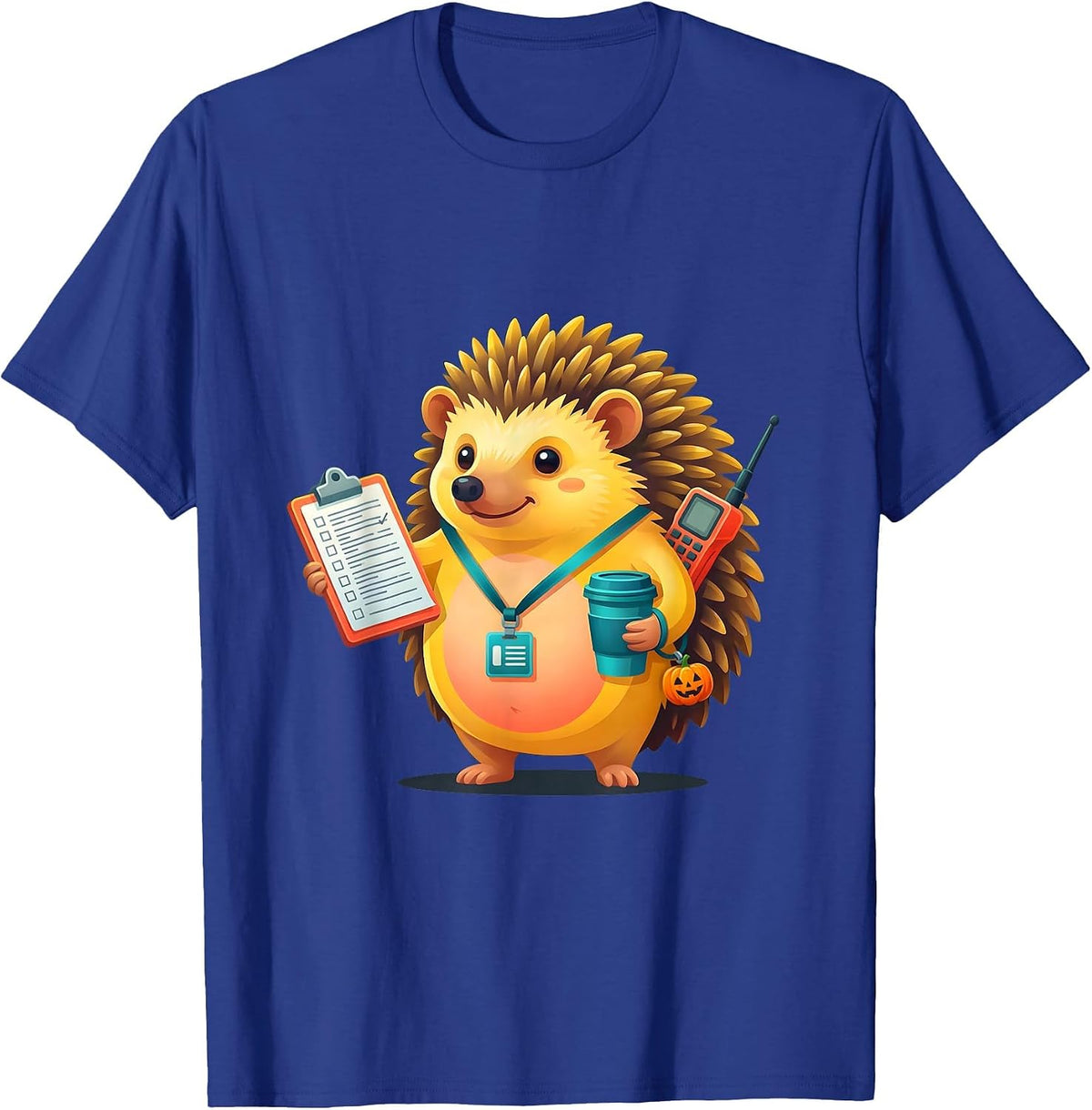 Friendly Hedgehog Para Normal Activities Paraprofessional T-Shirt - Royal Blue