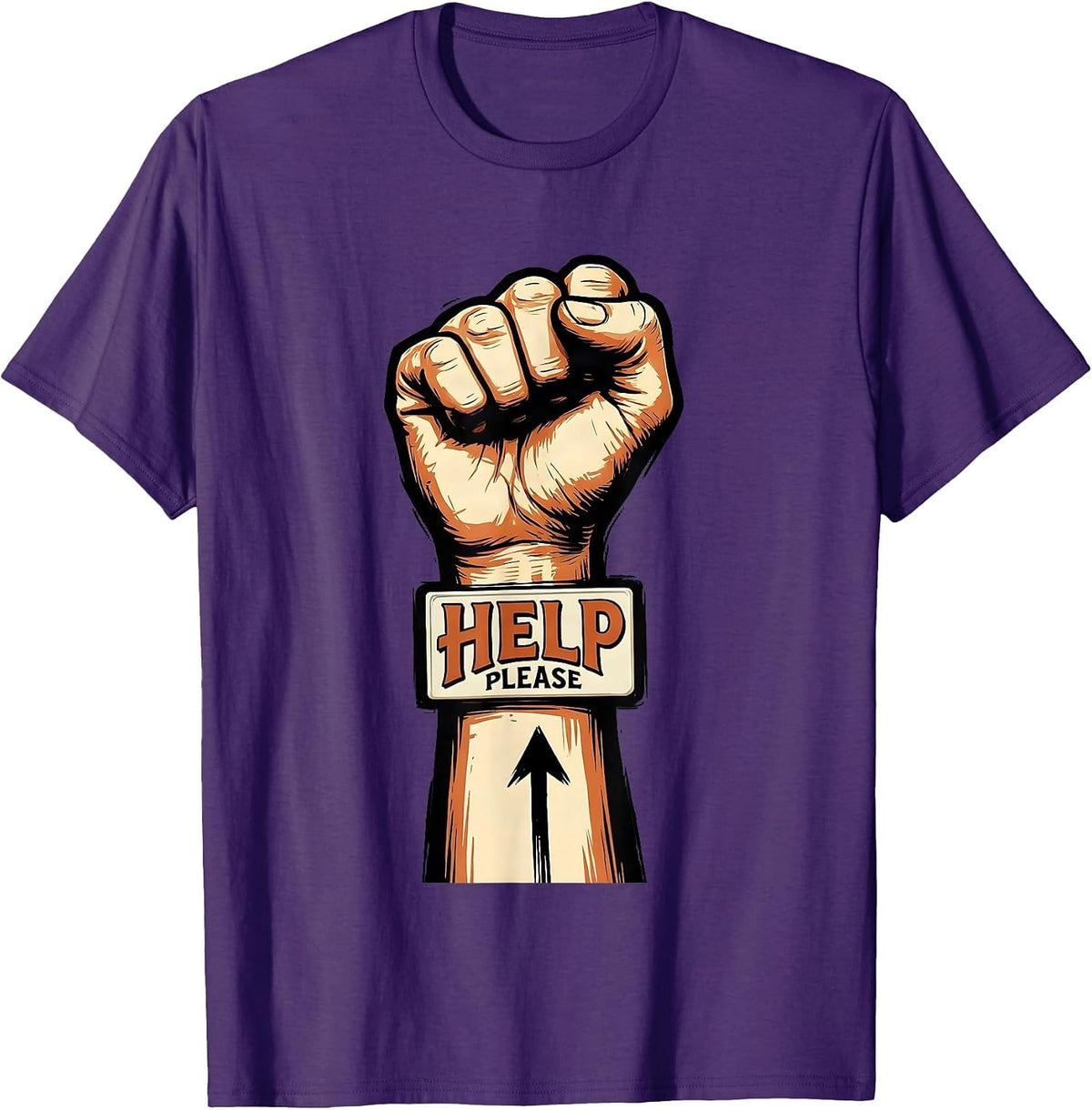 Help Please Sign Language Teacher Deaf Awareness ASL T-Shirt - Purple