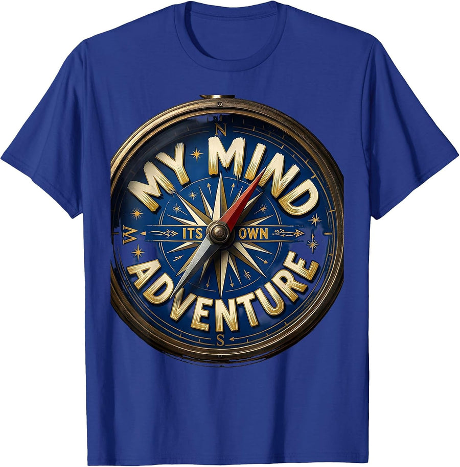 My Mind Its Own Adventure Neurodiversity Design T-Shirt - Royal Blue