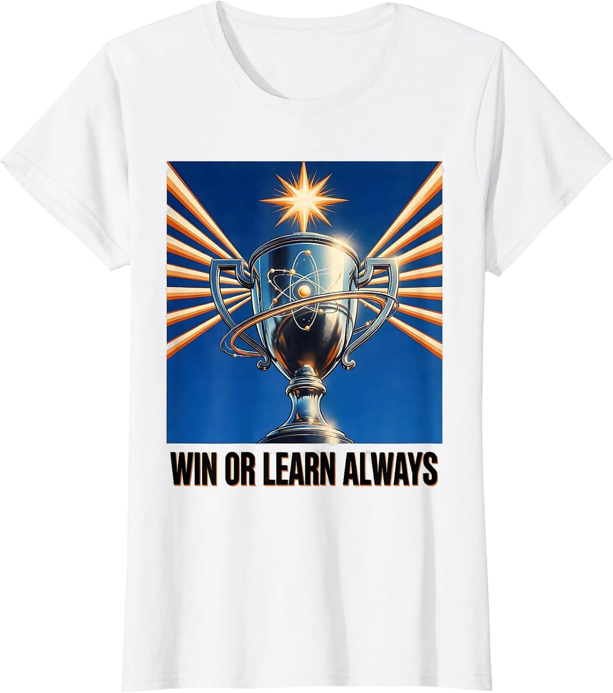 Win or Learn Always Wrestling Graphic Design T-Shirt - White