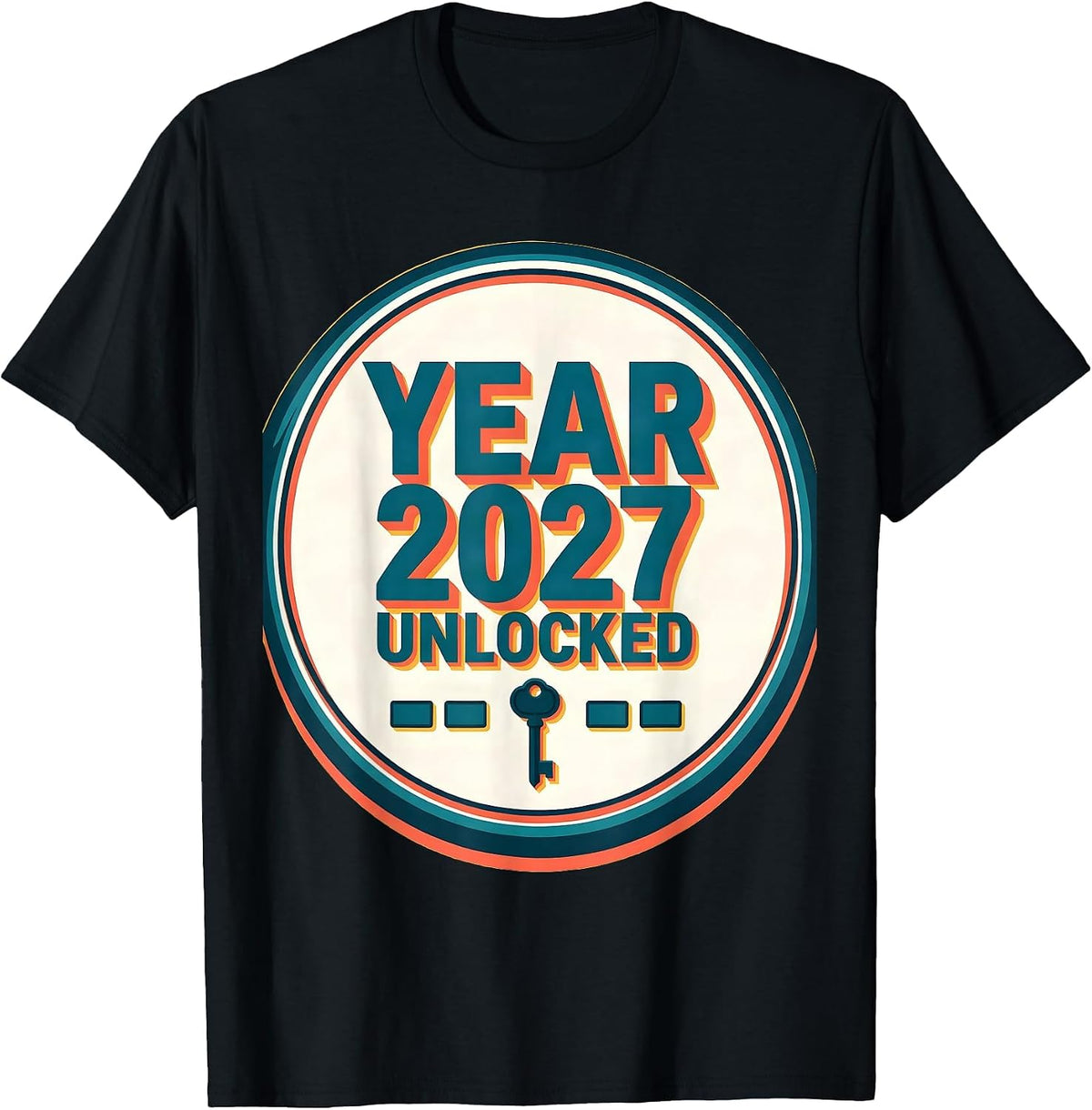 Men's Year 2027 Unlocked Funny RPG Gamer New Year 2027 Quest T-Shirt - Black