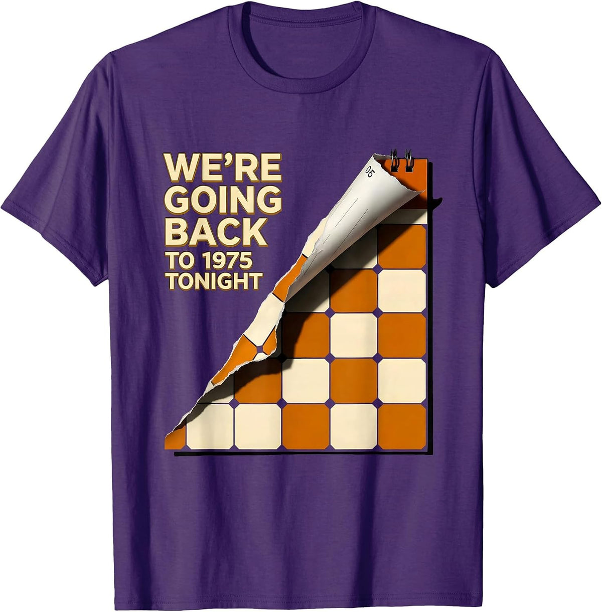 Men's We're Going Back To 1975 Tonight Retro Disco Party Costume T-Shirt - Purple