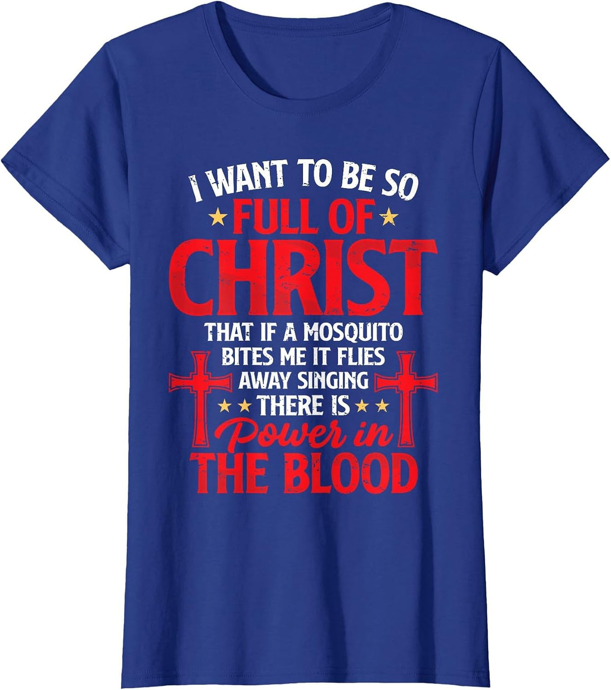 There's Power in Blood Funny Religious Christian Faith Jesus T-Shirt - Royal Blue