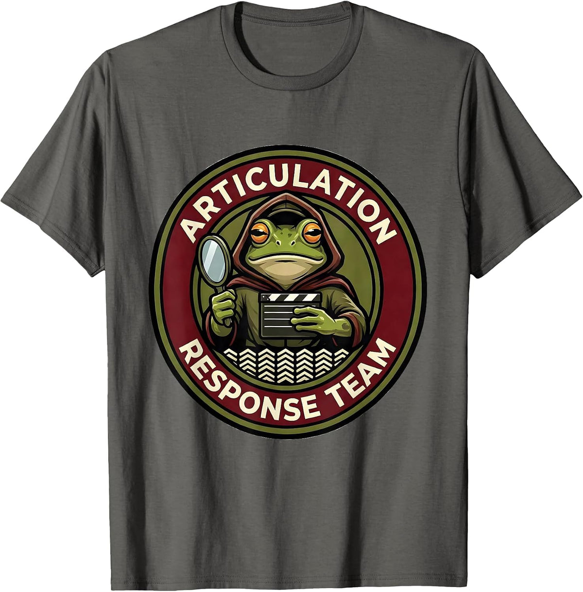 Articulation Response Team Funny Frog Teacher Back To School T-Shirt - Asphalt Grey