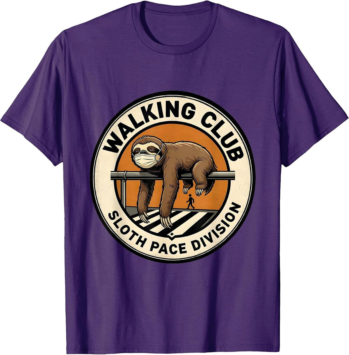 Walking Club Sloth Pace Division Funny Sloth Lover Humor T-Shirt - Purple