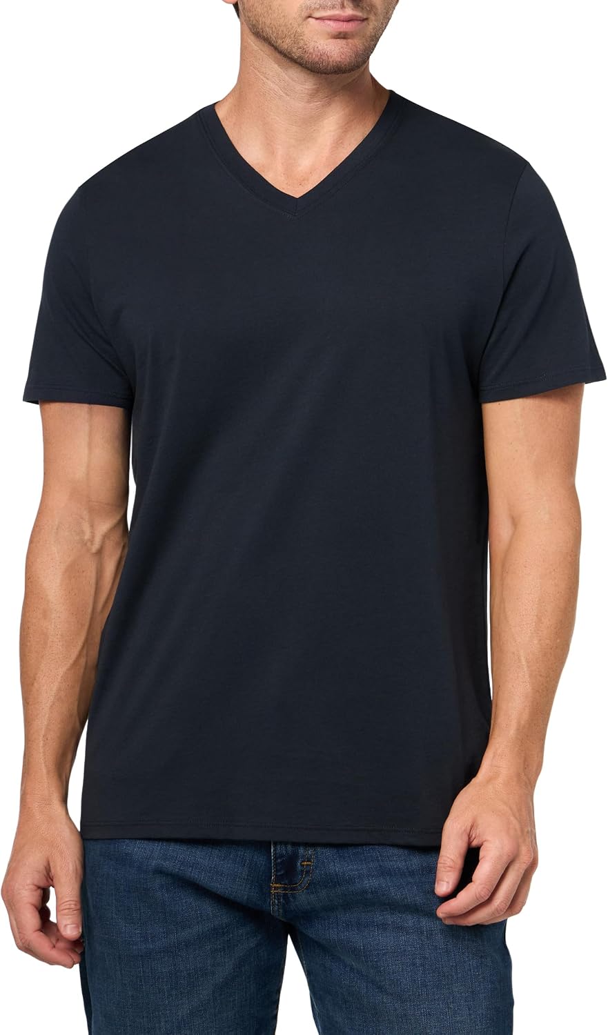 Anthony Thomas Melillo Mens Classic Jersey Short Sleeve V-Neck Tee - Navy