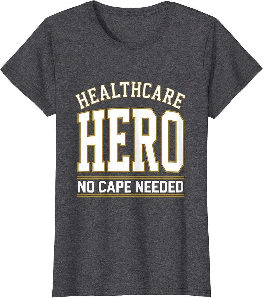 Women's Healthcare Hero No Cape Needed Medical Assistant T-Shirt - Dark Heather Grey