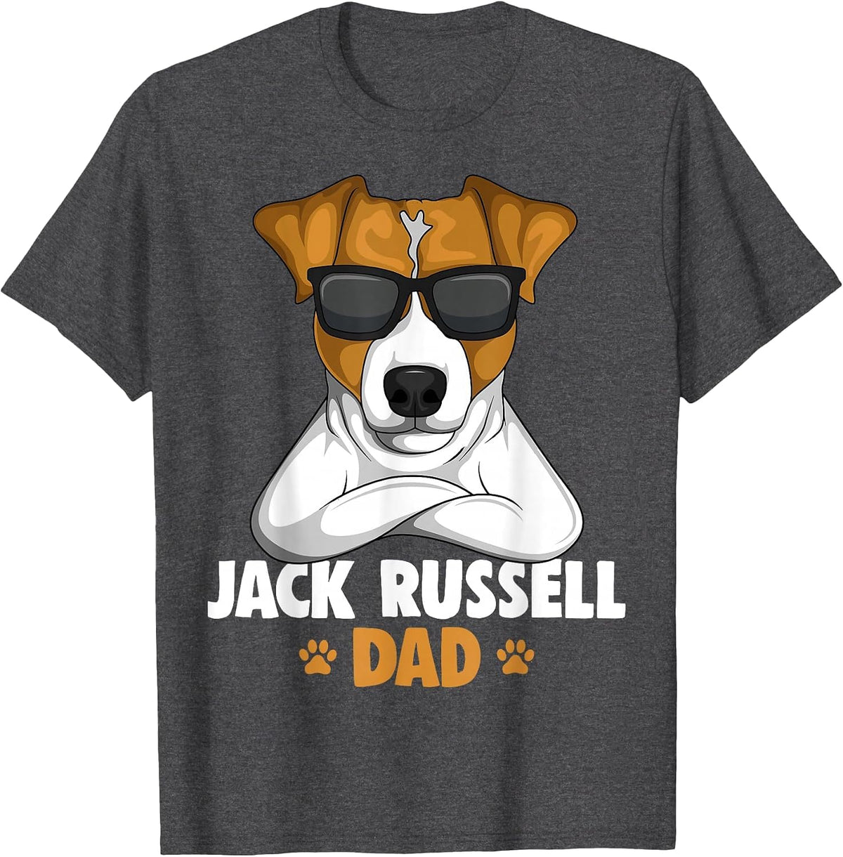 Jack Russell Terrier Dad Dog T-Shirt - Dark Heather Grey