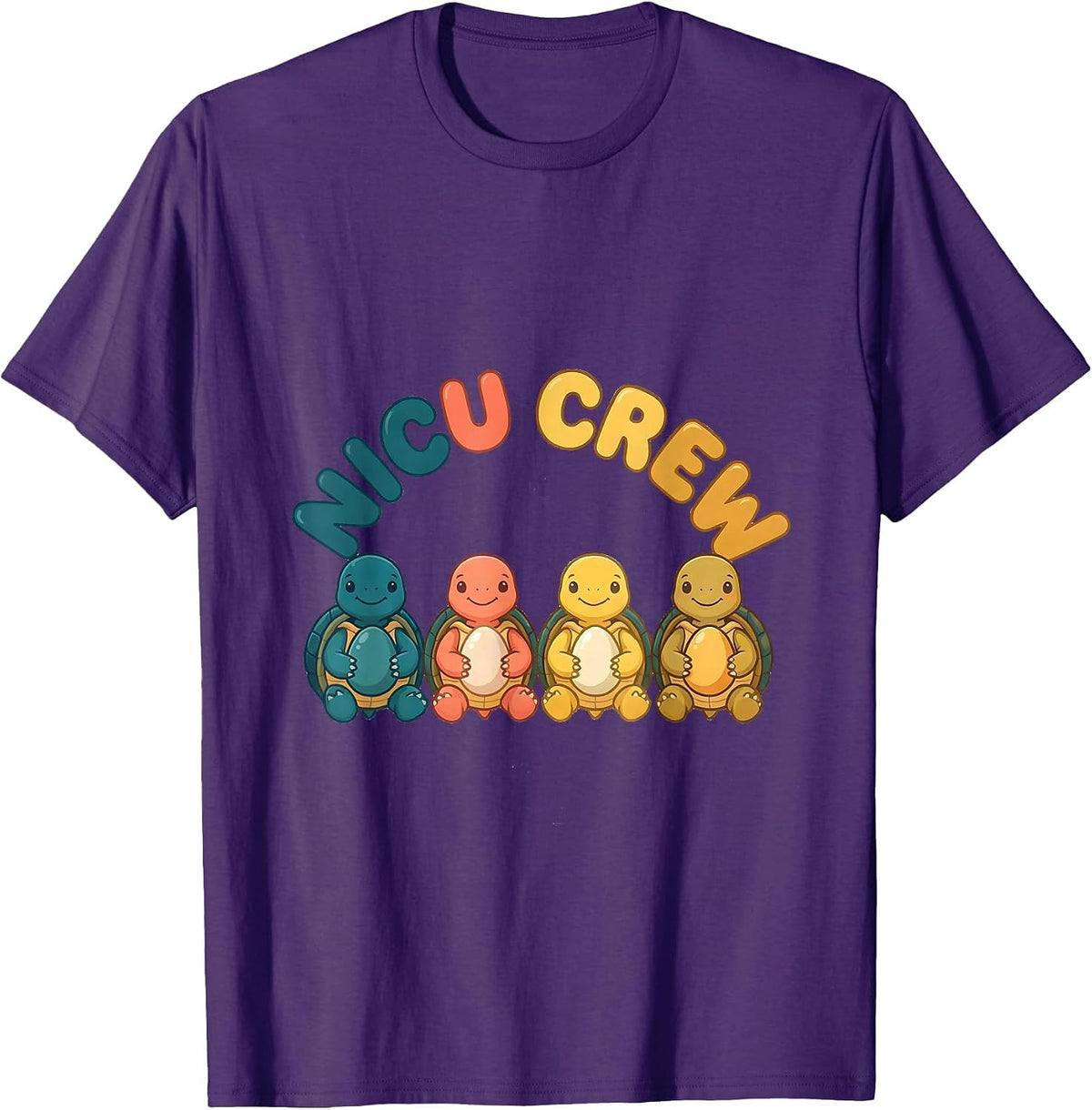 Men's NICU Crew Cute Animal Pediatric Nurse Practitioner Pride T-Shirt - Purple