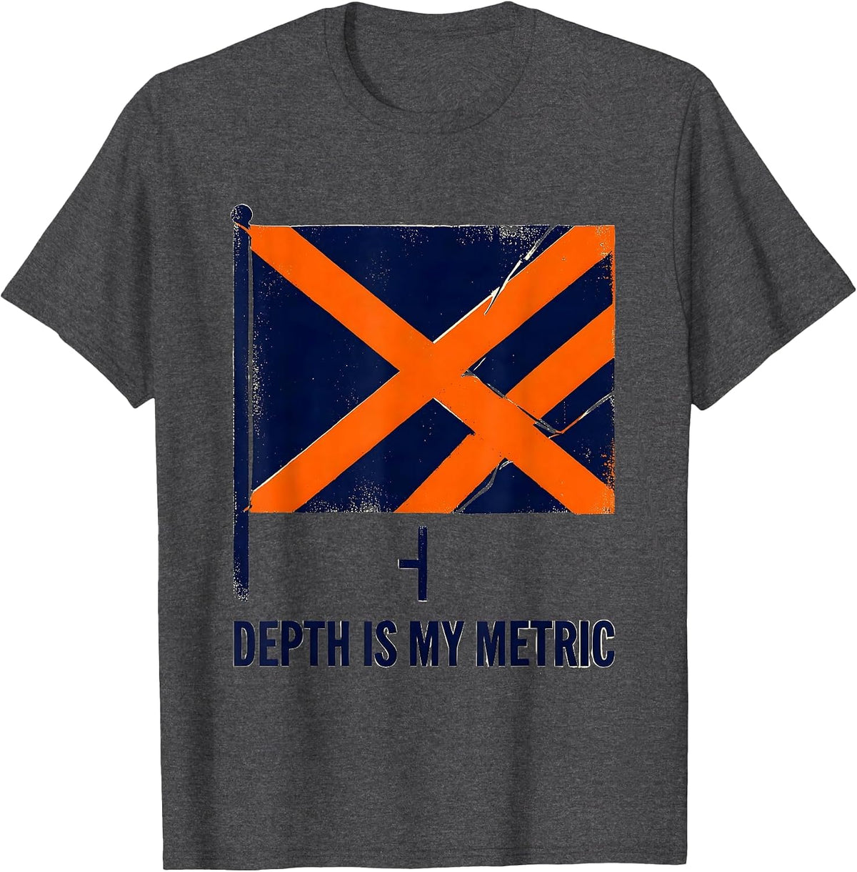 Depth Is My Metric Vintage Scuba Diving Enthusiast Gift T-Shirt - Dark Heather Grey