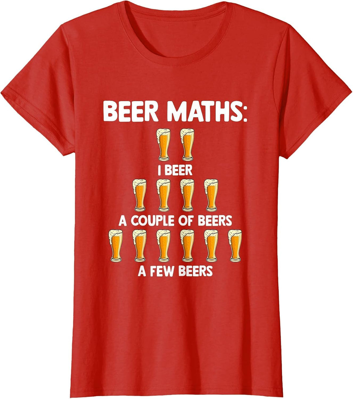 Beer Math Funny Beer Drinker Math Teacher for Mathematician T-Shirt - Red