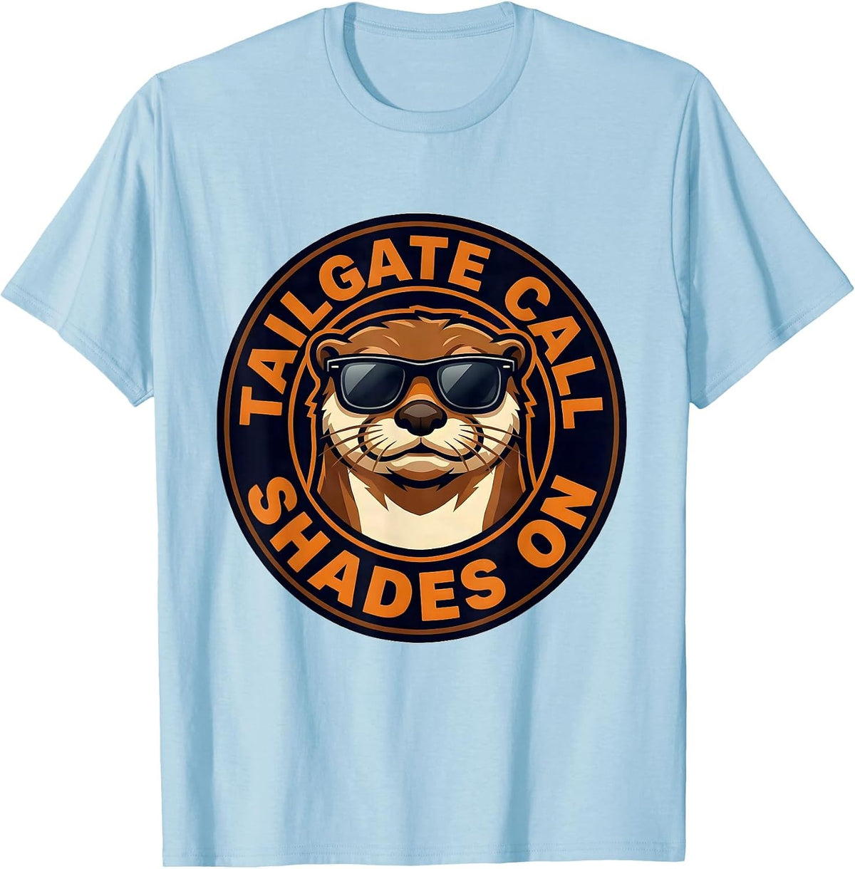 Men's TAILGATE CALL SHADES ON Mascot Logo College Fan Gear T-Shirt - Baby Blue
