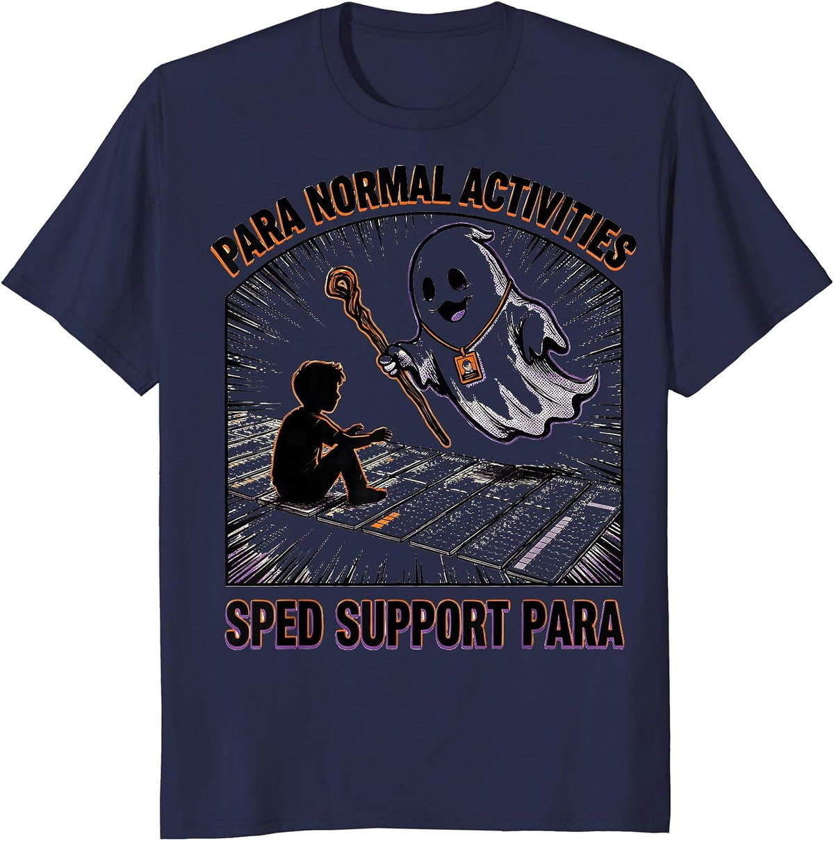 Men's Para Normal Activities SPED Support Para T-Shirt - Navy Blue