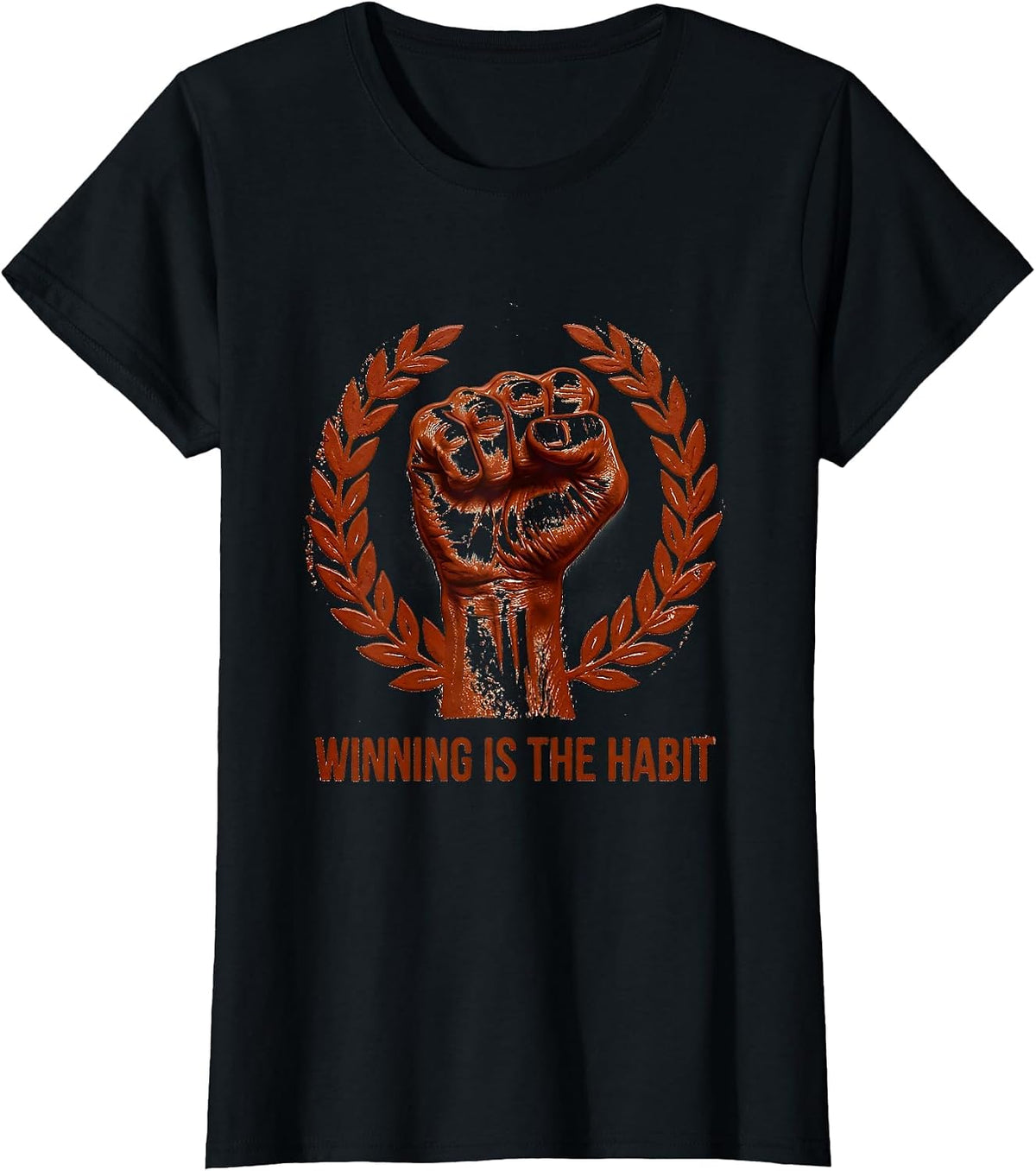 Winning Is The Habit Go Sports Graphic Design T-Shirt - Black