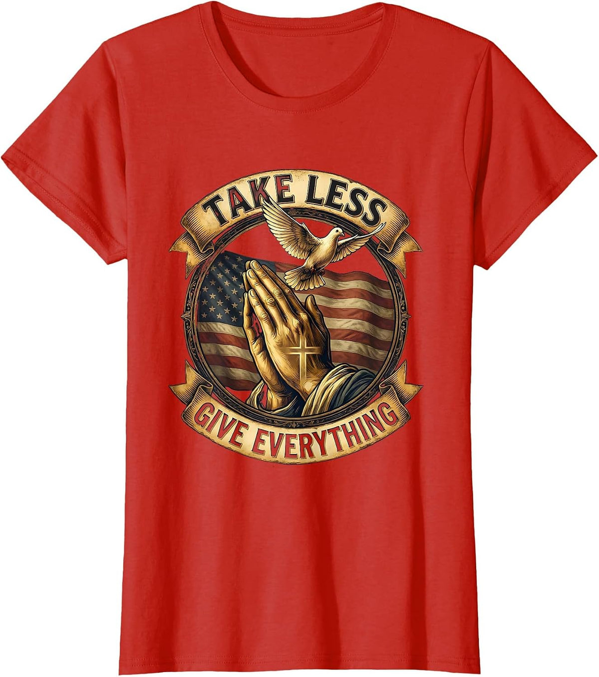 Take Less Give Everything Minimalist Mindset Design T-Shirt - Red