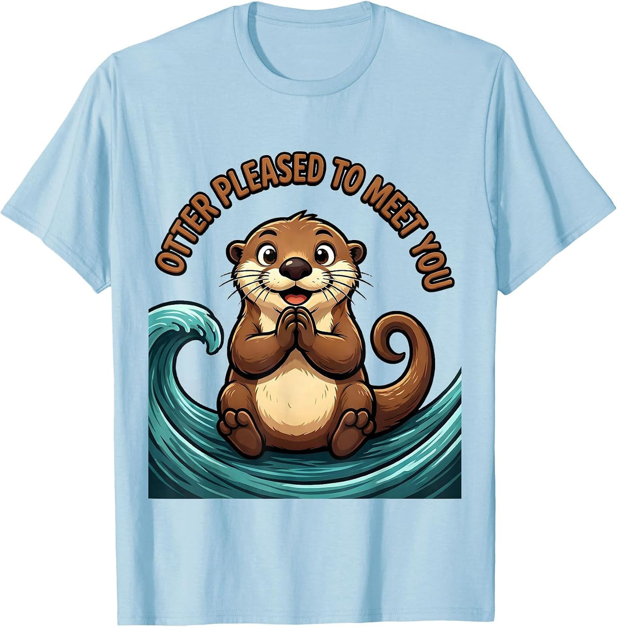 Men's Otter Pleased To Meet You Funny Otter Lover Gift For Animal T-Shirt - Baby Blue