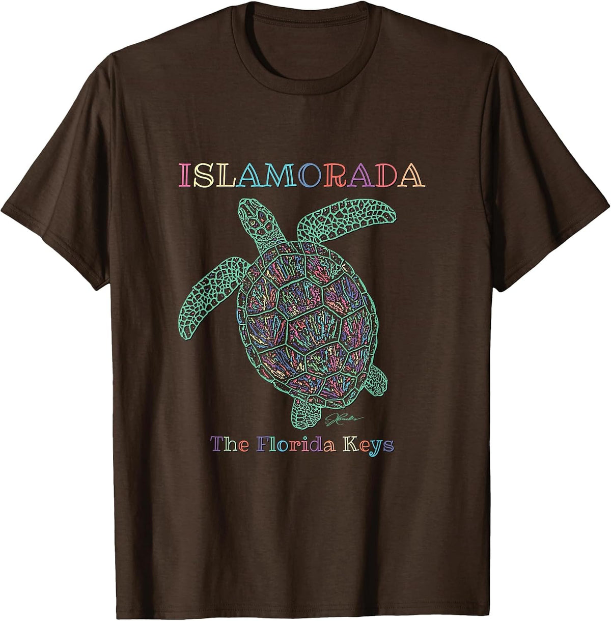 JCombs: Islamorada, The Florida Keys, Sea Turtle T-Shirt T-Shirt - Brown