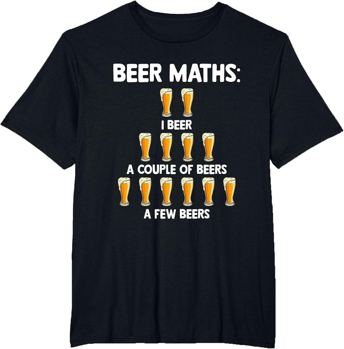 Beer Math Funny Beer Drinker Math Teacher for Mathematician T-Shirt - Black