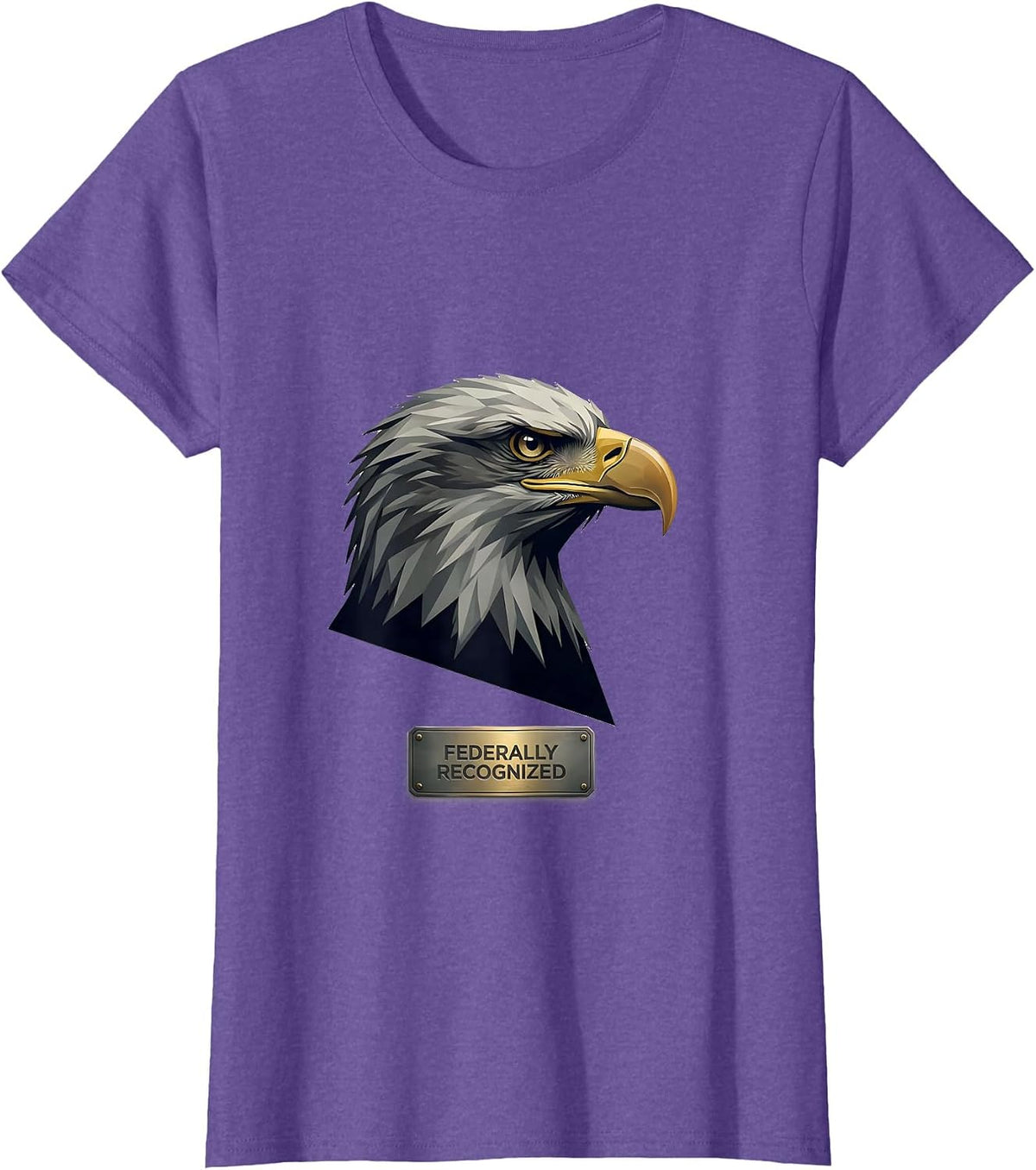 Women's Federally Recognized Editorial Conceptual Bald Eagle Mascot T-Shirt - Purple Heather