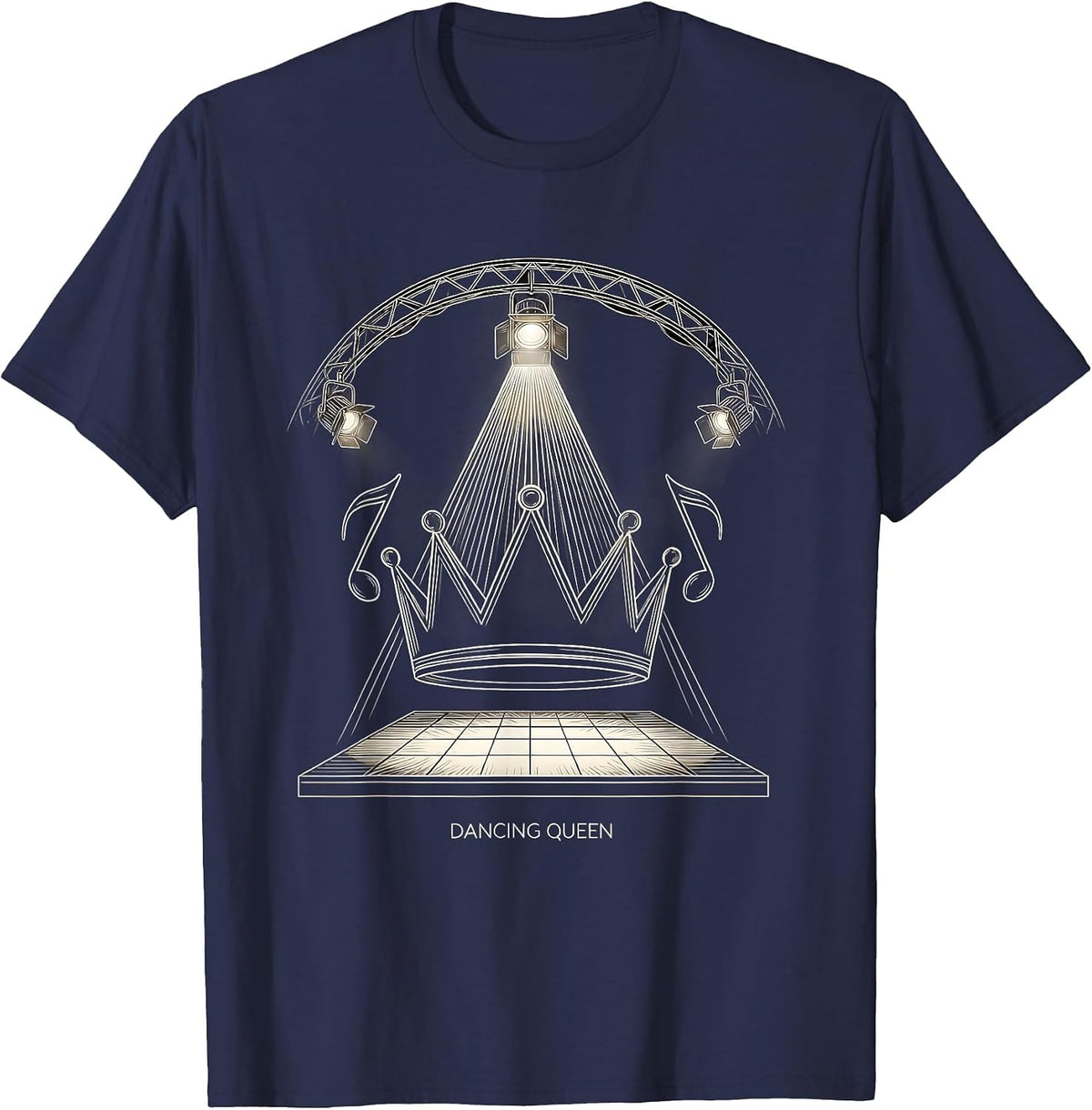 Dancing Queen Vintage Retro 70s Dance Mom Party Wear T-Shirt - Navy Blue
