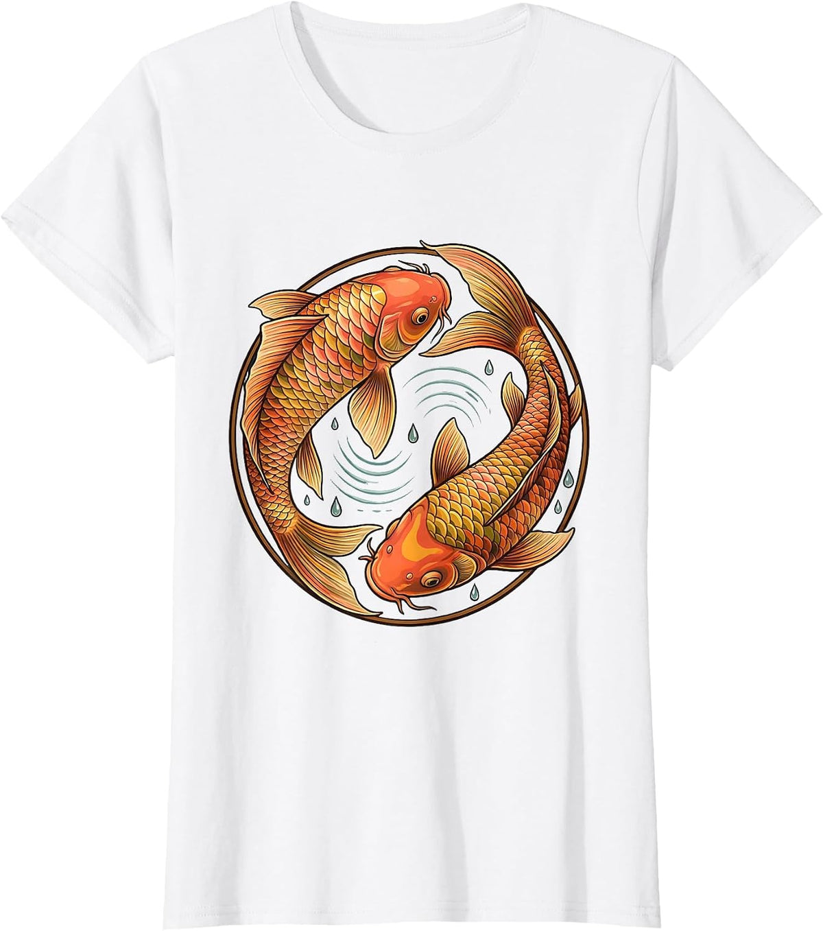 Rainbow Koi Fish Spiral Pride Graphic T-Shirt - White