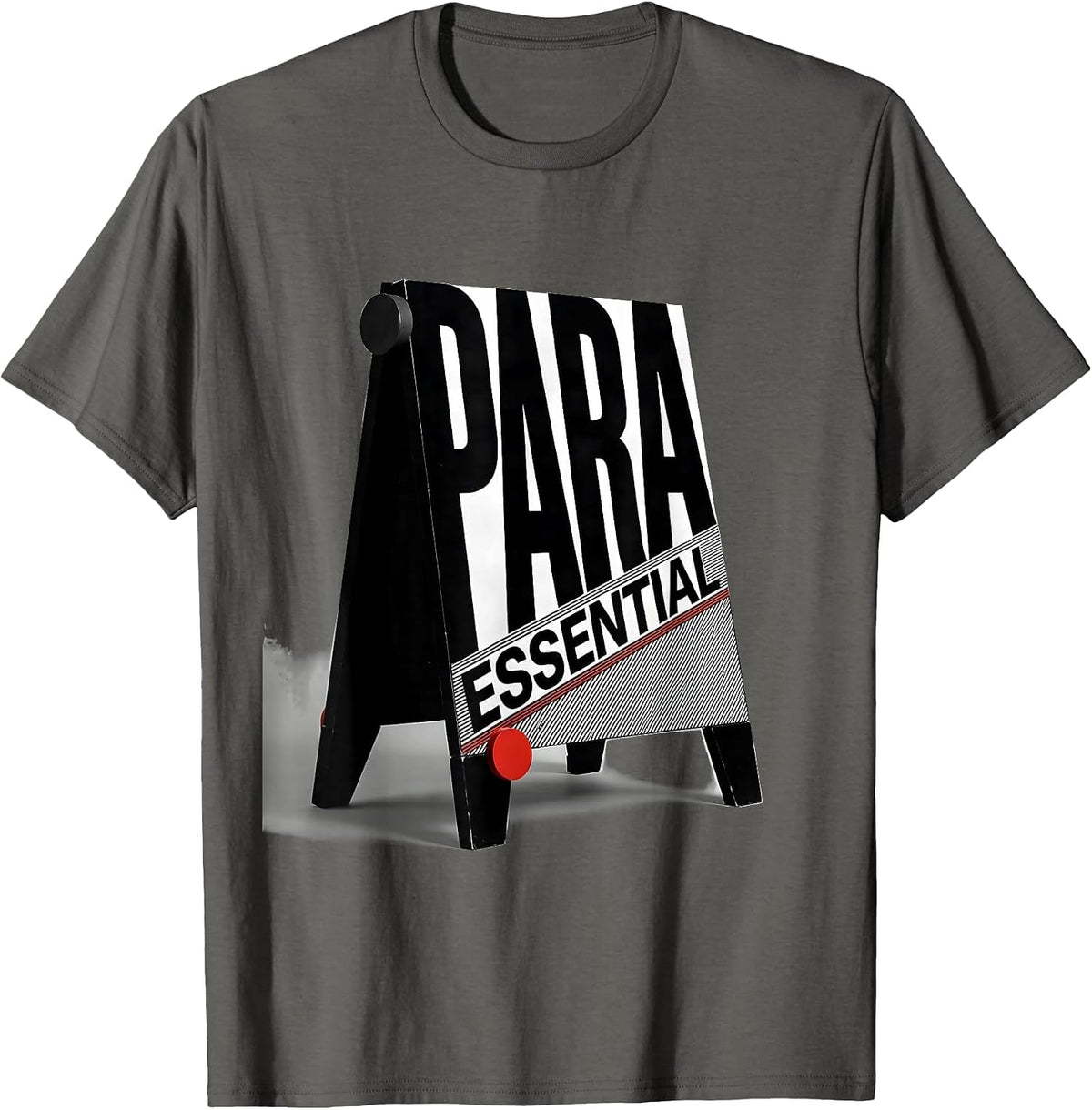 Men's Para Essential Bauhaus Modernist Teacher's Aide Appreciation T-Shirt - Asphalt Grey