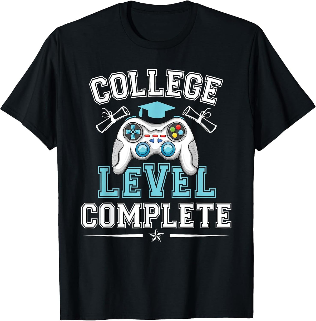 College Level Complete Video Gamers Graduation Class of 2026 T-Shirt - Black