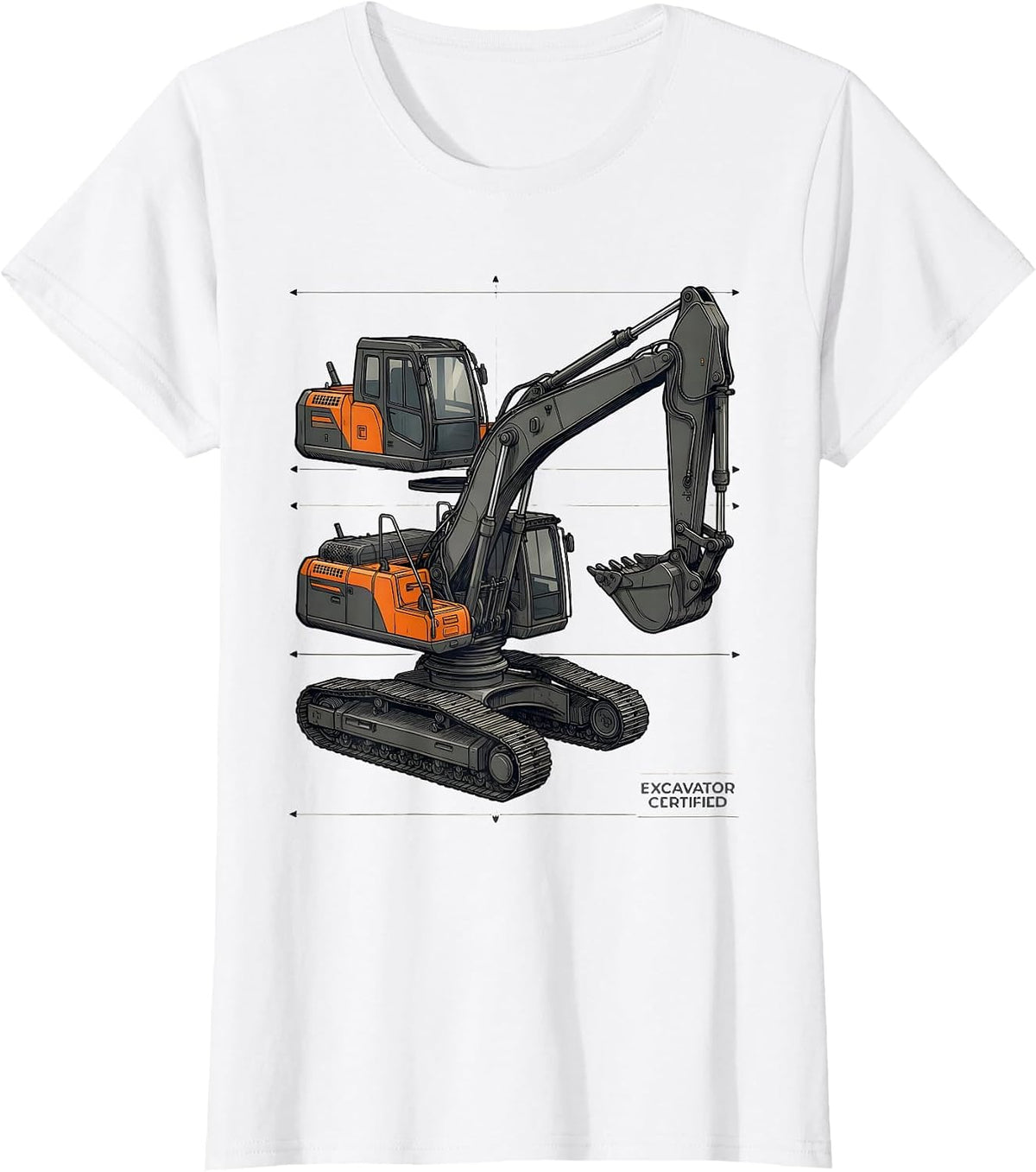 Excavator Certified Heavy Equipment Operator Workplace Humor T-Shirt - White