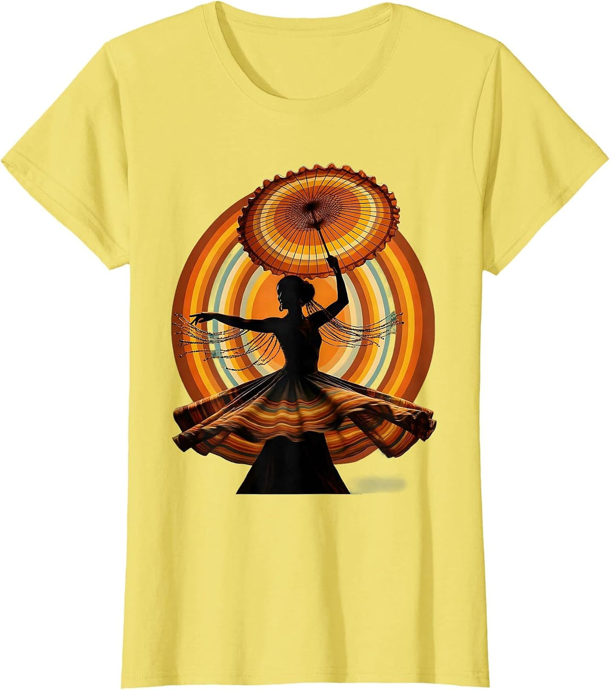 Mardi Gras Second Line Umbrella Dancer Beads T-Shirt - Lemon Yellow