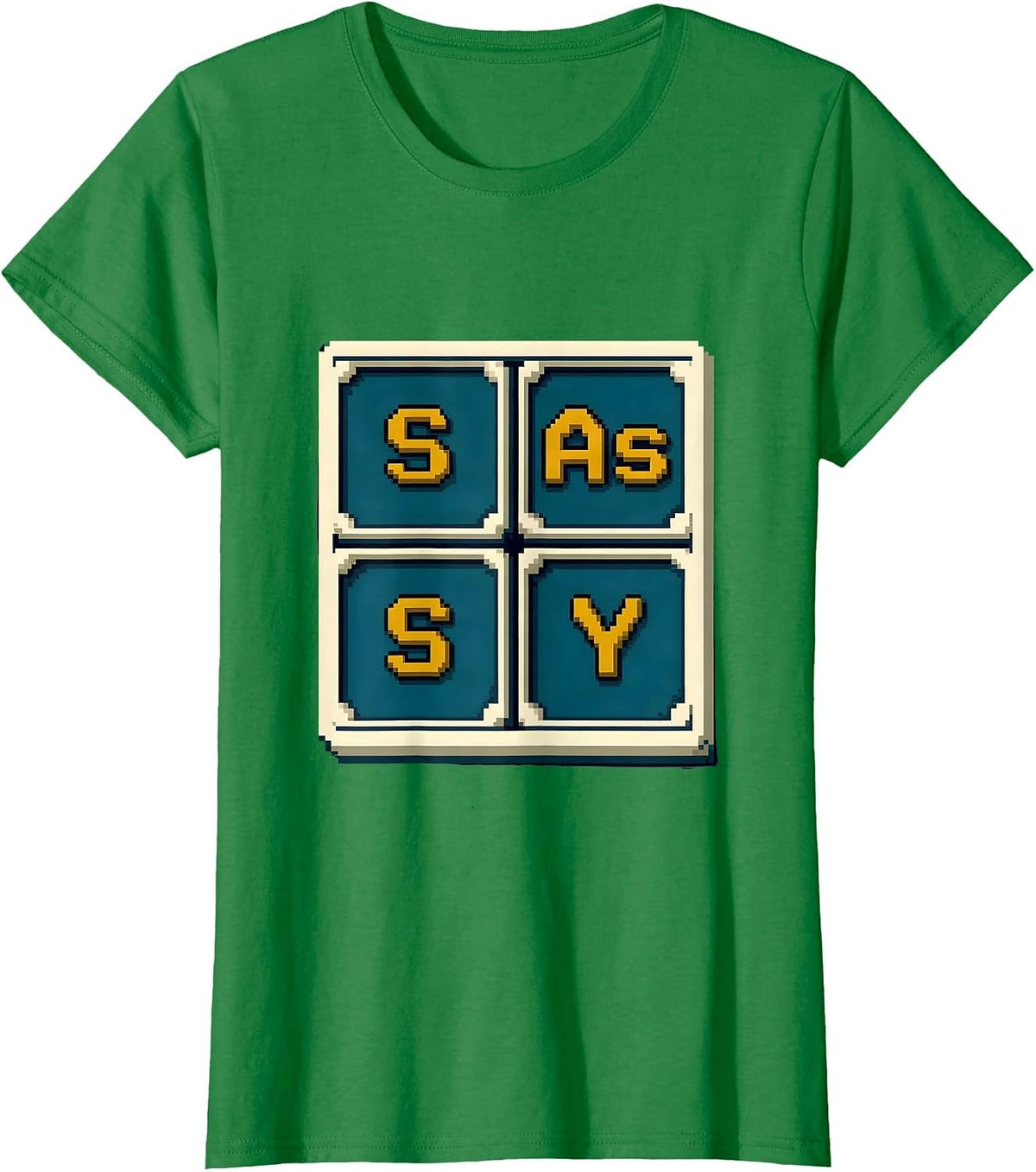 S-As-S-Y Pixel Art Funny Chemistry Nerd Humor Gift T-Shirt - Kelly Green