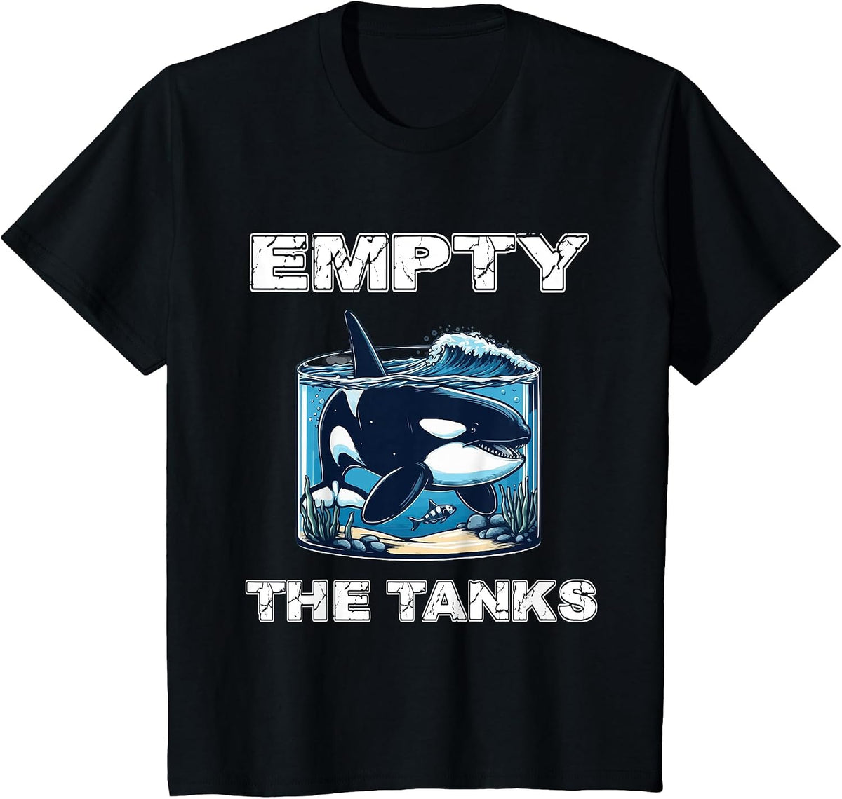Empty The Tanks - Orca Rescue - Whale - Orca T-Shirt - Black