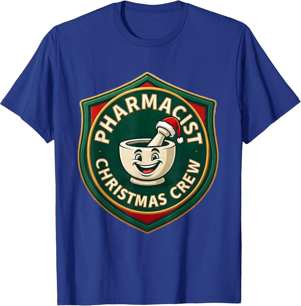 Men's Pharmacist Christmas Crew Funny Pharmacy Squad Holiday T-Shirt - Royal Blue