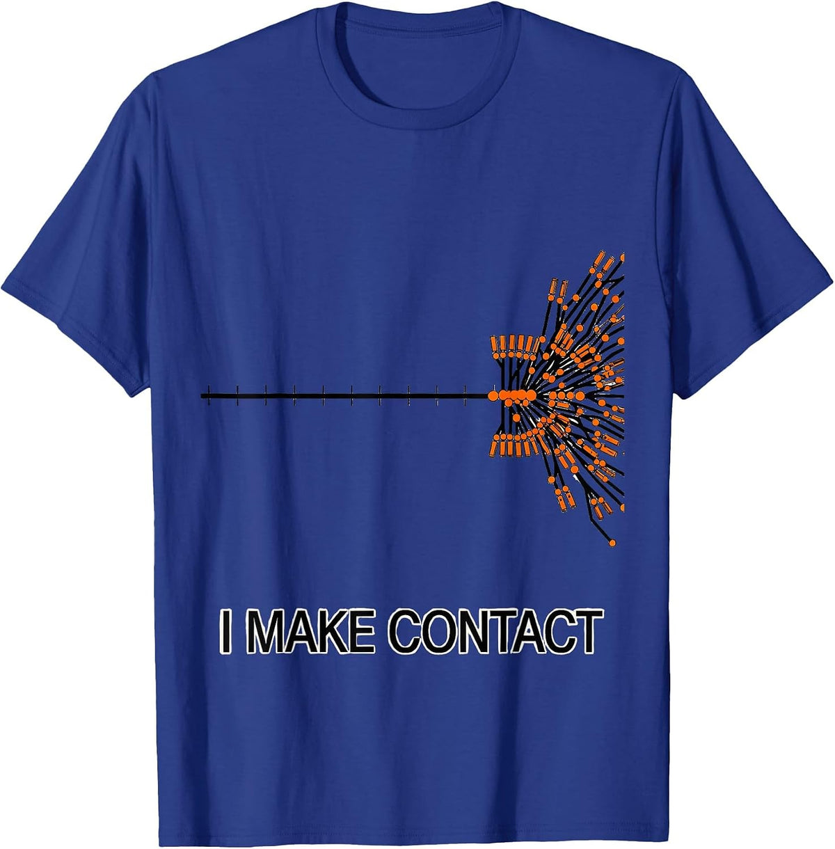 Men's I Make Contact Funny Electrician Trade Pride Lineman Gift T-Shirt - Royal Blue
