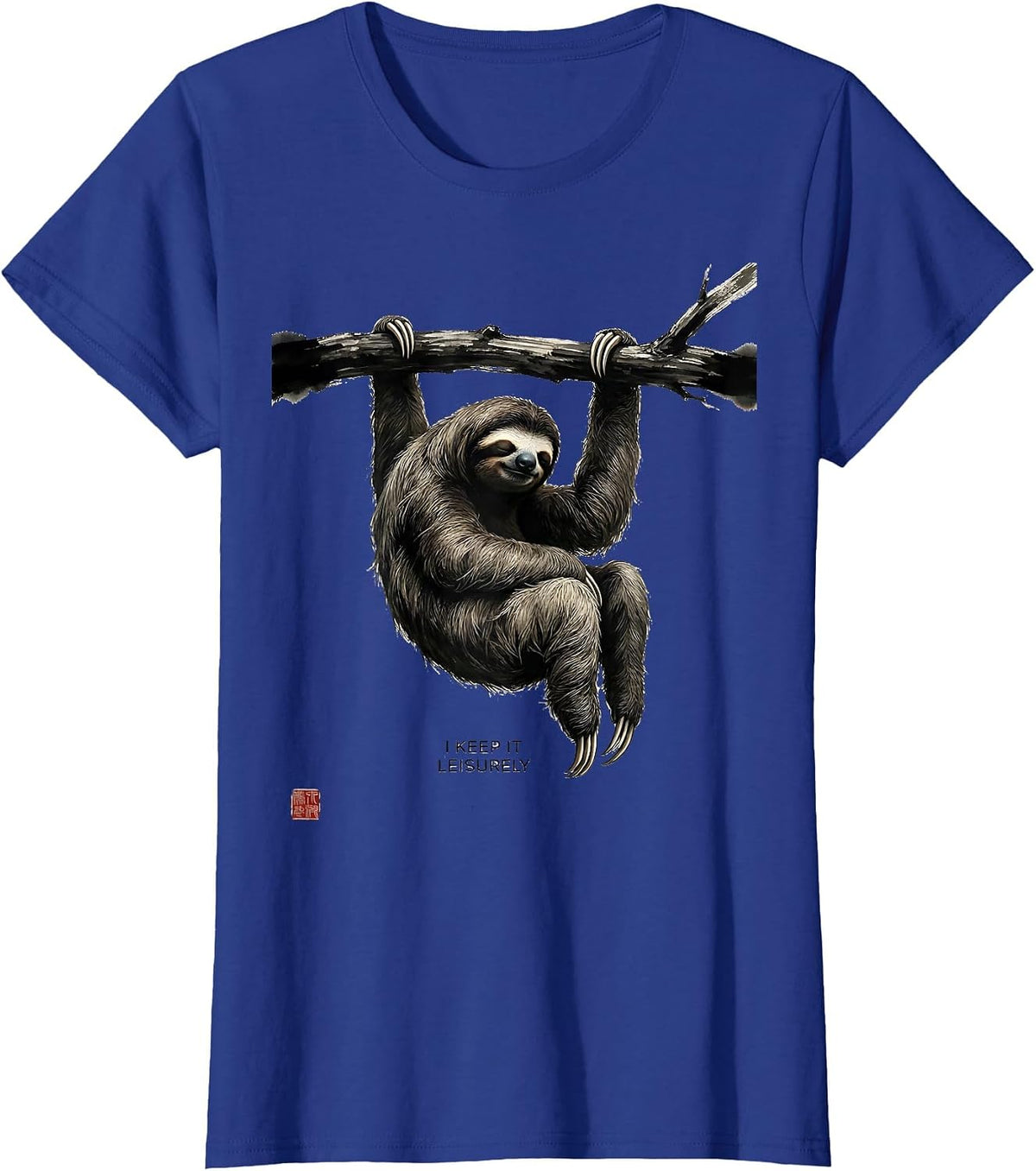 Women's I Keep It Leisurely Funny Sloth Lazy Humor Gift T-Shirt - Royal Blue
