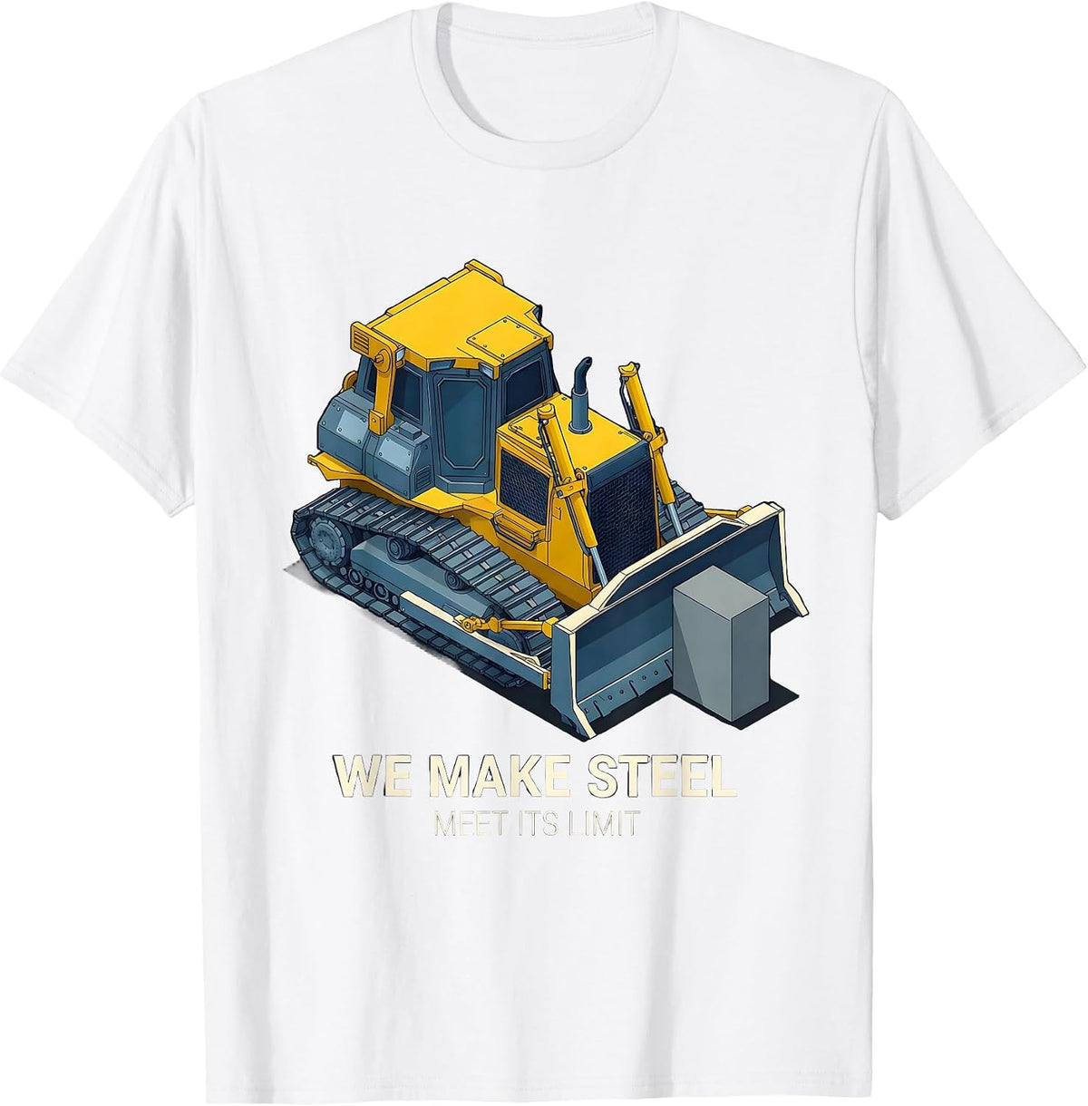 Men's We Make Steel Meet Its Limit Isometric Vector Heavy T-Shirt - White