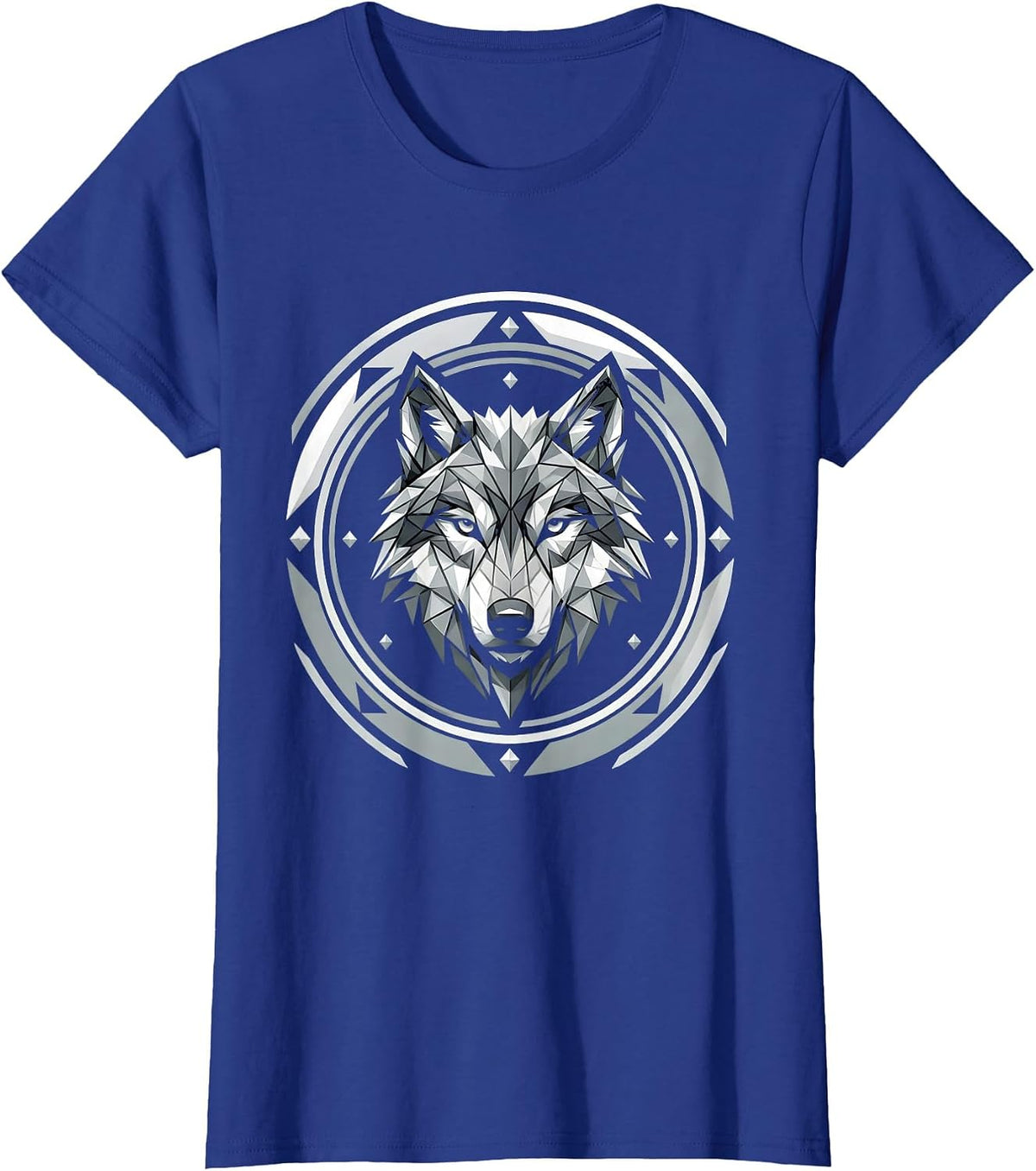Women's Abstract Concept 31 Bold Graphic Design T-Shirt - Royal Blue