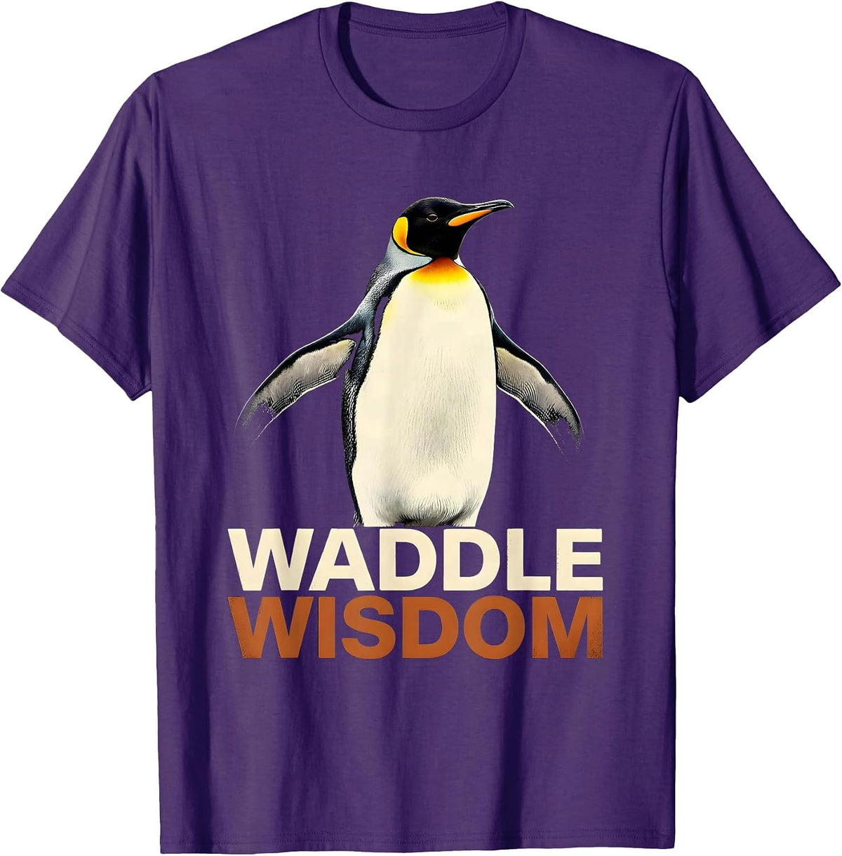 Waddle Wisdom Funny Penguin Lover Animal Humor Gift T-Shirt - Purple