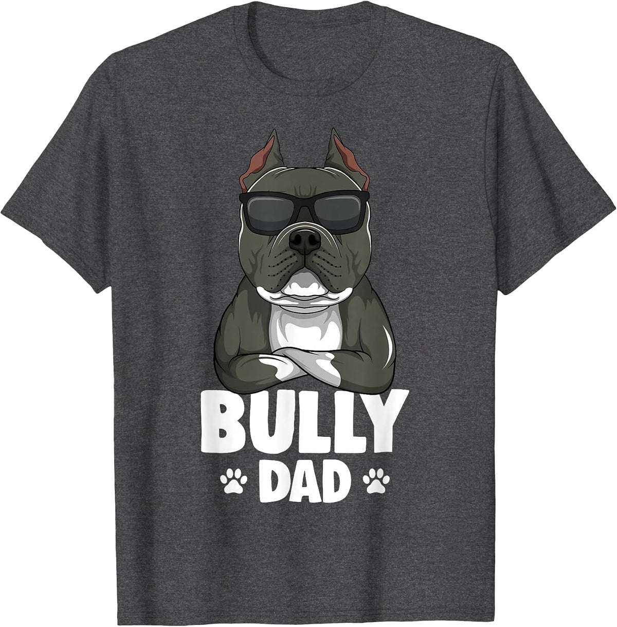 American Bully Dad Dogs Dad Men T-Shirt - Dark Heather Grey