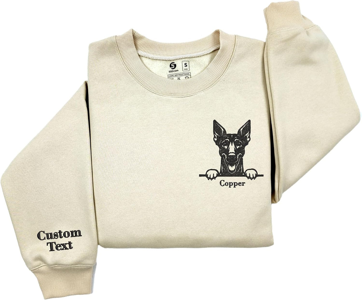 Custom Embroidered Labrador Retriever Dog With Name Sweatshirt, Dog Lover Gifts for men women - Pharaoh Hound Style 1