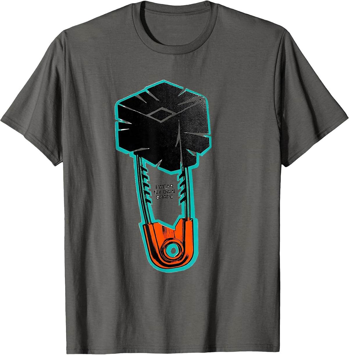 I Wear My Own Shape Risograph Bold Hustle Statement Graphic T-Shirt - Asphalt Grey