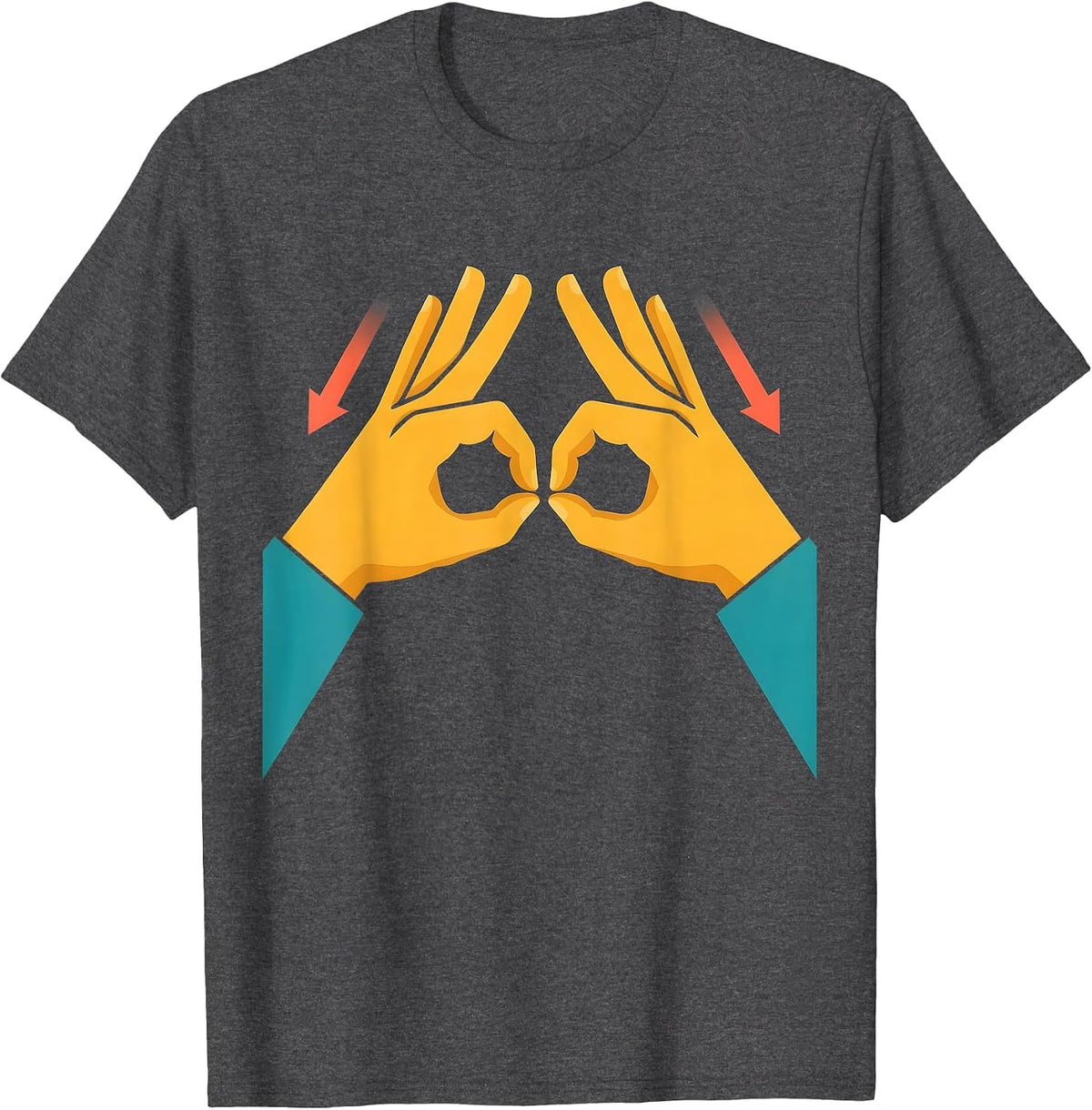 Men's ASL Safety Sign Language Teacher Deaf Awareness T-Shirt - Dark Heather Grey