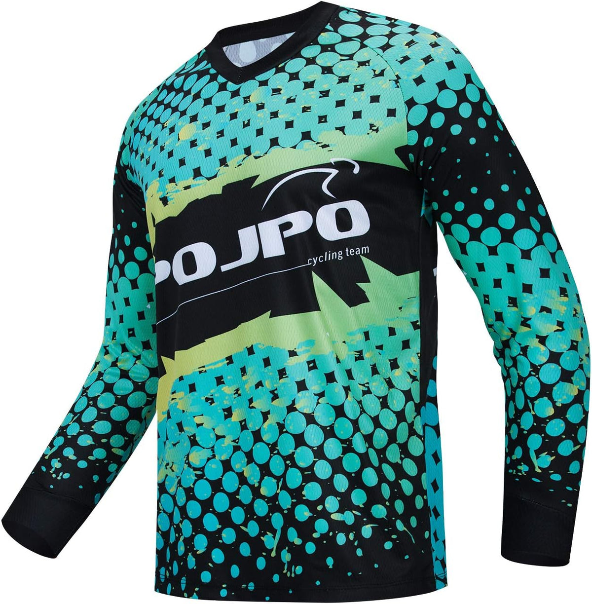 JPOJPO Men's Cycling Jersey MTB T Shirt Long Sleeve Youth Off-Road Motorcycle Jersey Bicycle Clothes Anti-UV - Color 12